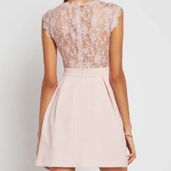Brand New BCBGeneration Pink Lace-inset Fit & Flare Dress - Picture 3 of 12